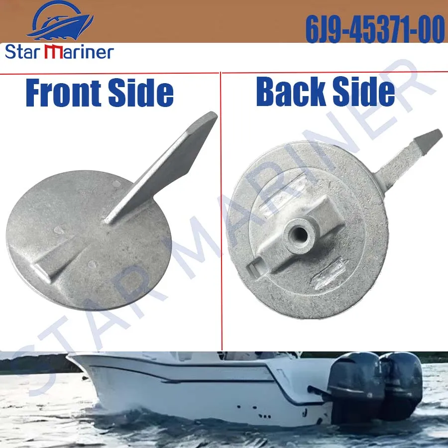 Trim Tab Skeg Zinc Anode 6J9-45371-00 6J9-45371-01 6K1-45371-02 6J9-45371 for Yamaha Outboar 115HP 150HP 175HP 200HP, Sierra