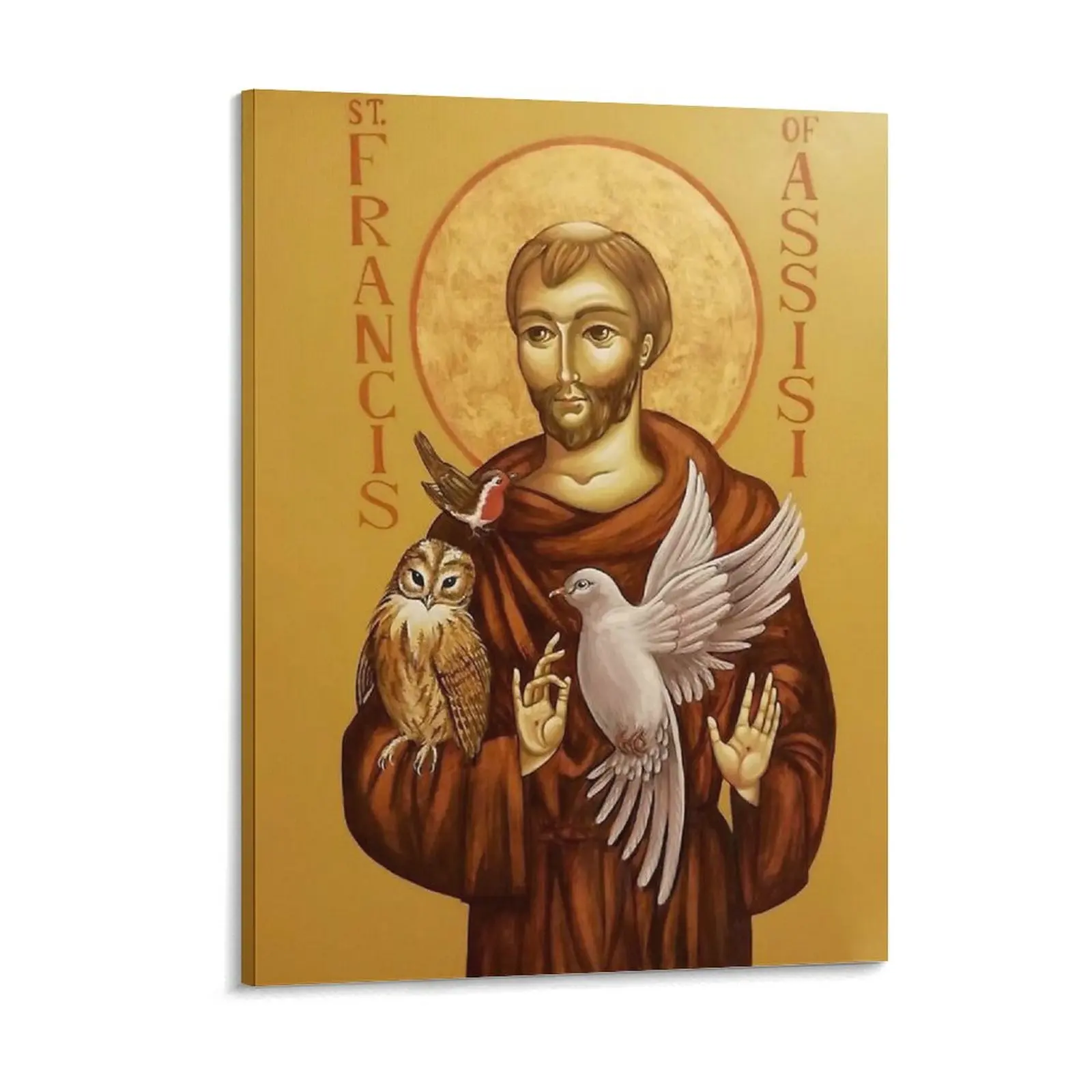 St Francis Of Assisi Preaching To The Animals Canvas Painting Painting Cinema Bar Customize Pub Framed Wall Paintings