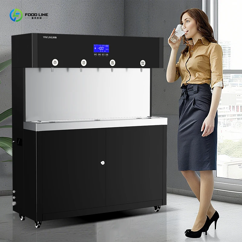 Large Four-Tap Dispenser with Stainless Steel Cover Machine Purifier Water Purification Equipment for Household Use customized