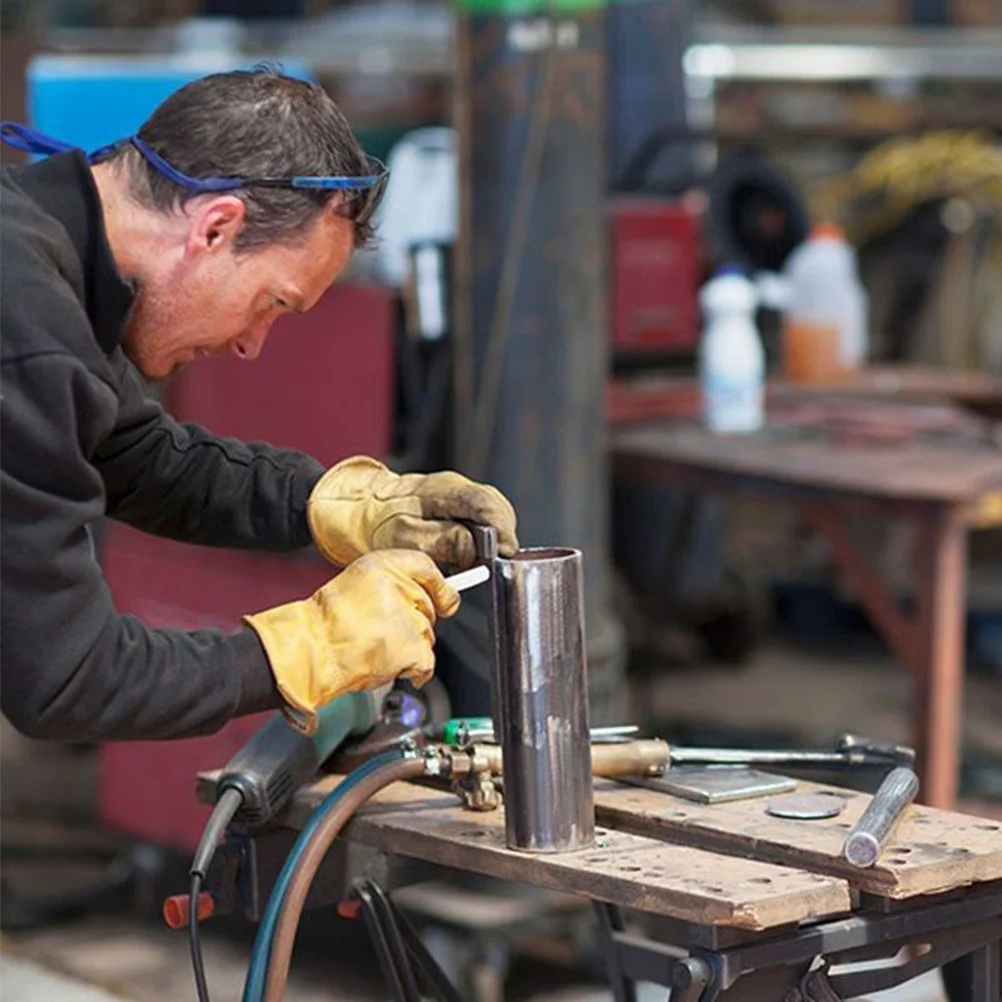 1Pair Cycling Gloves Premium Cattlehide Skidproof Work Protection Glove for Industrial Manufacturing Gardening Labor