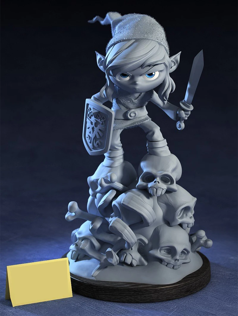 100mm Resin Model Lovely Boy Warrior Figurine Sculpture Unpaint No Color RW-410