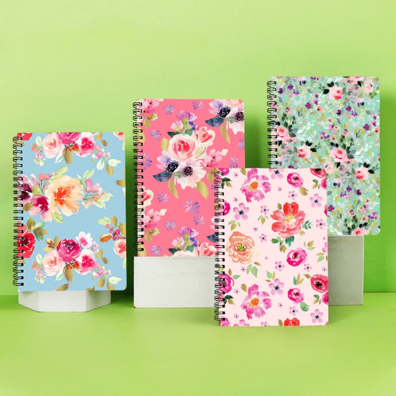 A5/A6 Notebooks with 80 Sheets of Inner Pages Vintage Flowers Books for Girls Women Students Office Stationery