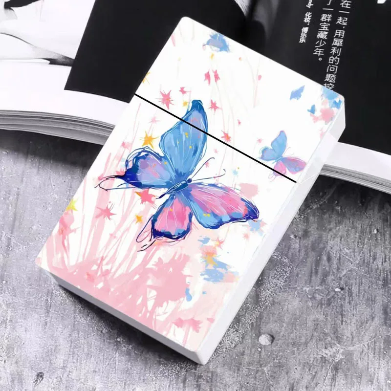 Stylish Butterfly 20Pcs Big capacity Waterproof Cigarette Box Plastic For 8mm Cover Automatic Flipping Cigarette Case Girl Gift