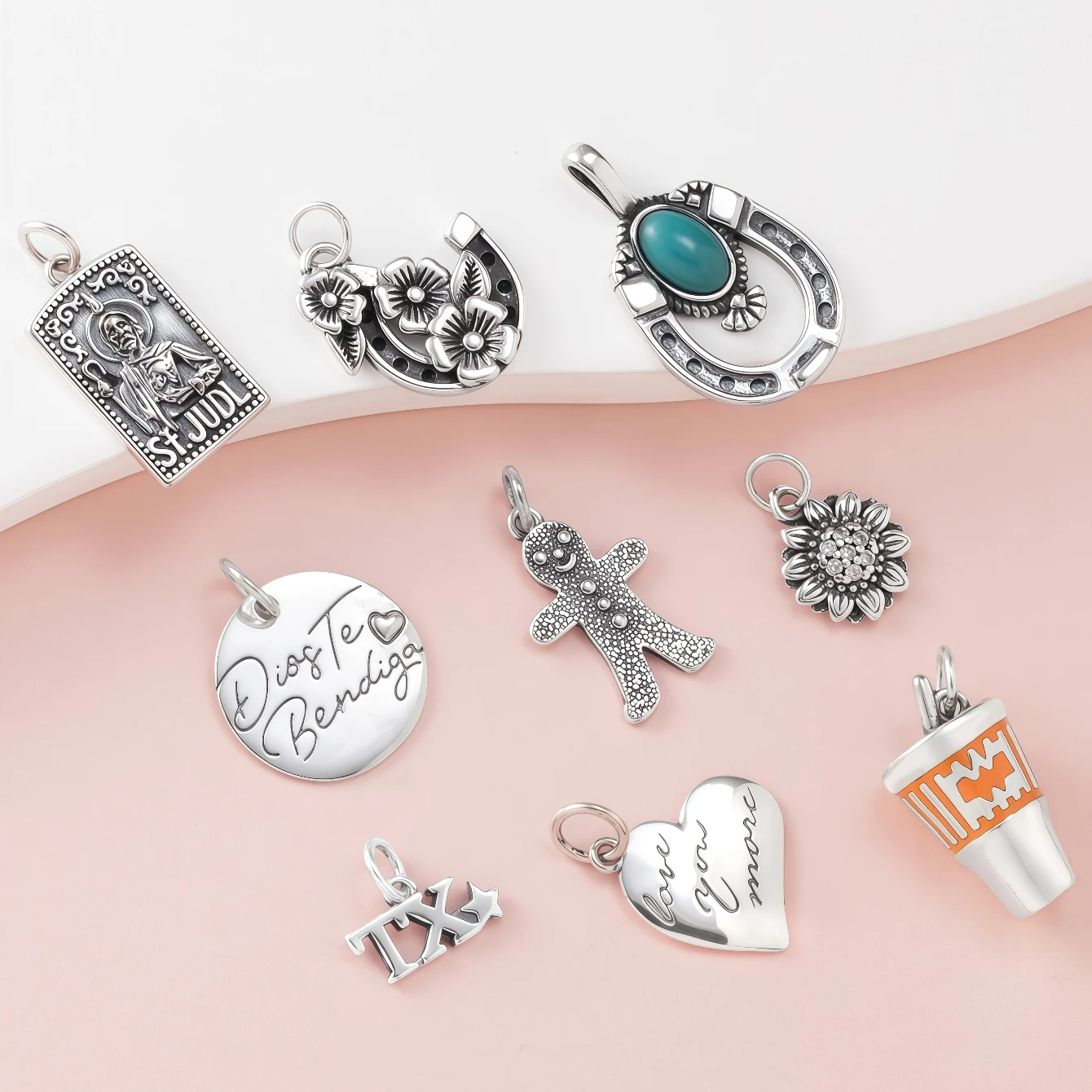 سلسلة المجوهرات الفضية S925 جيمس أفيري ريترو: عباد الشمس، سانت جود، حدوة الحصان، وغيرها من الأساور/القلائد التي تصنعها بنفسك