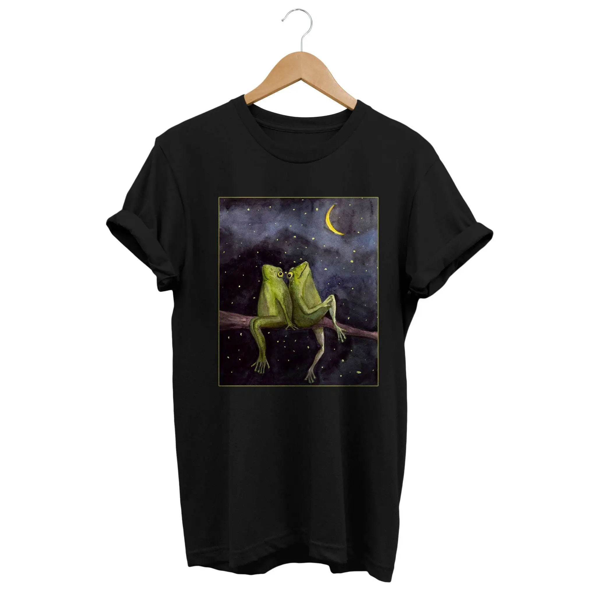 Moon Frogs T shirt Starry NighT Cottagecore Outfit Goblincore Fashion Grunge Fairycore Clothing Aesthetic Soft