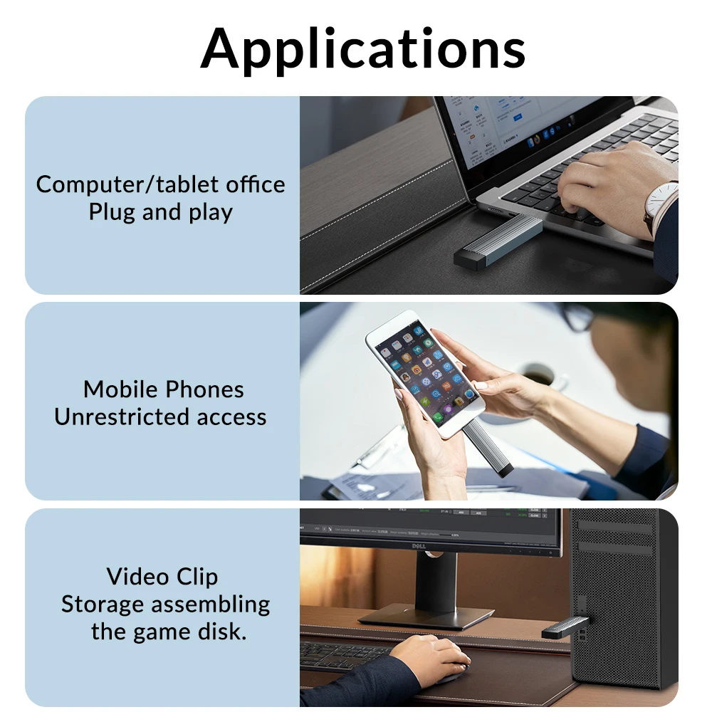 PHIXERO Dual protocs M.2 NVME NGFF SATA Enclosure USB A Type C SSD custodia per disco rigido HD esterno M2 Gen2 Storage Box per Laptop