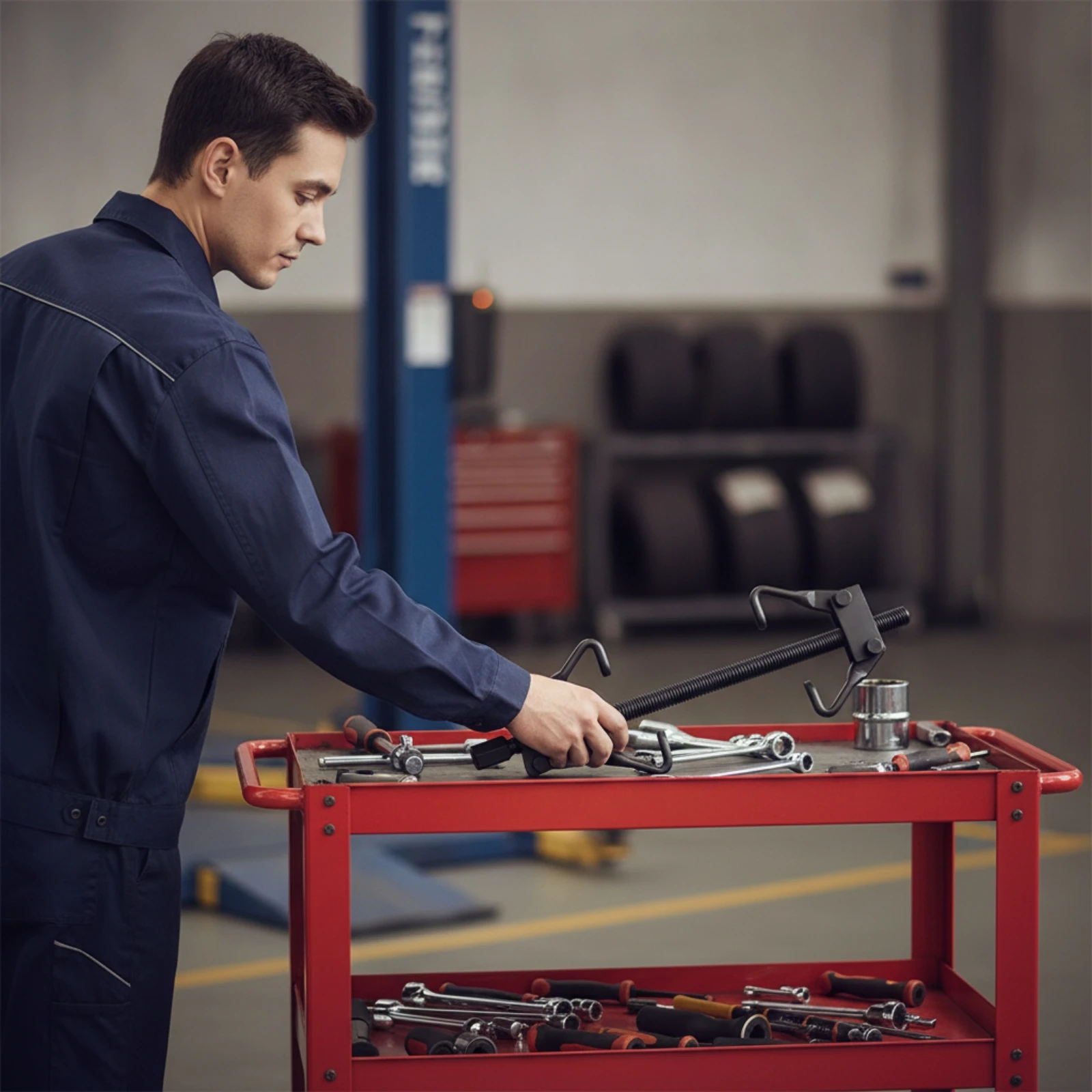 Strut Spring Compressor Claw-Style Coil Spring Compressor Tool Threaded Long-Lasting for Mechanics, Automotive Repair, Garage