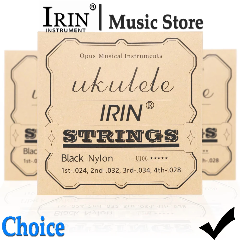 IRIN U106 Ukulele Strings 4pcs/set Professional Black Nylon Strings Ukulele Strings Stringed Instrument Parts Accessories ﻿