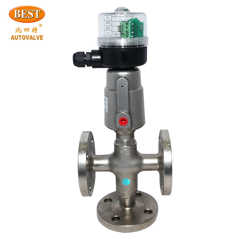 Valves YF3 YS3 YK3 Stainless Steel 3/2 Way SS304 SS316 SS316L Pneumatic Angle Seated Valve