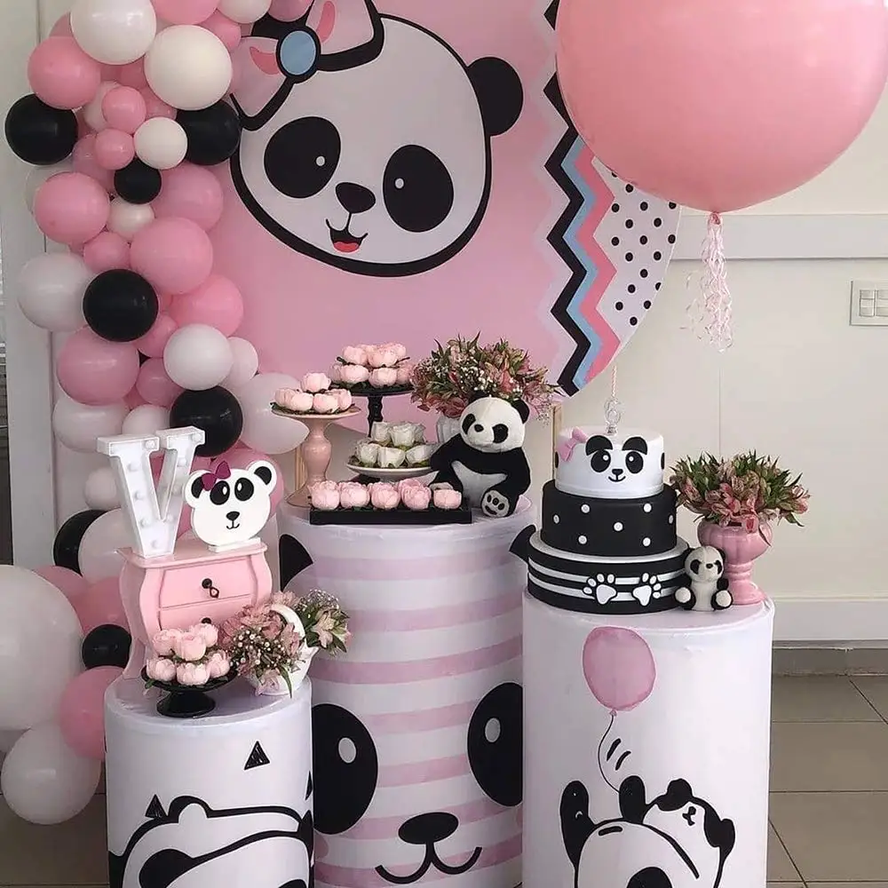 103pcs Black White Pink Balloon Garland Kit,Panda Themed Party Supplies,for Baby Shower Birthday Bridal Anniversary Decorations