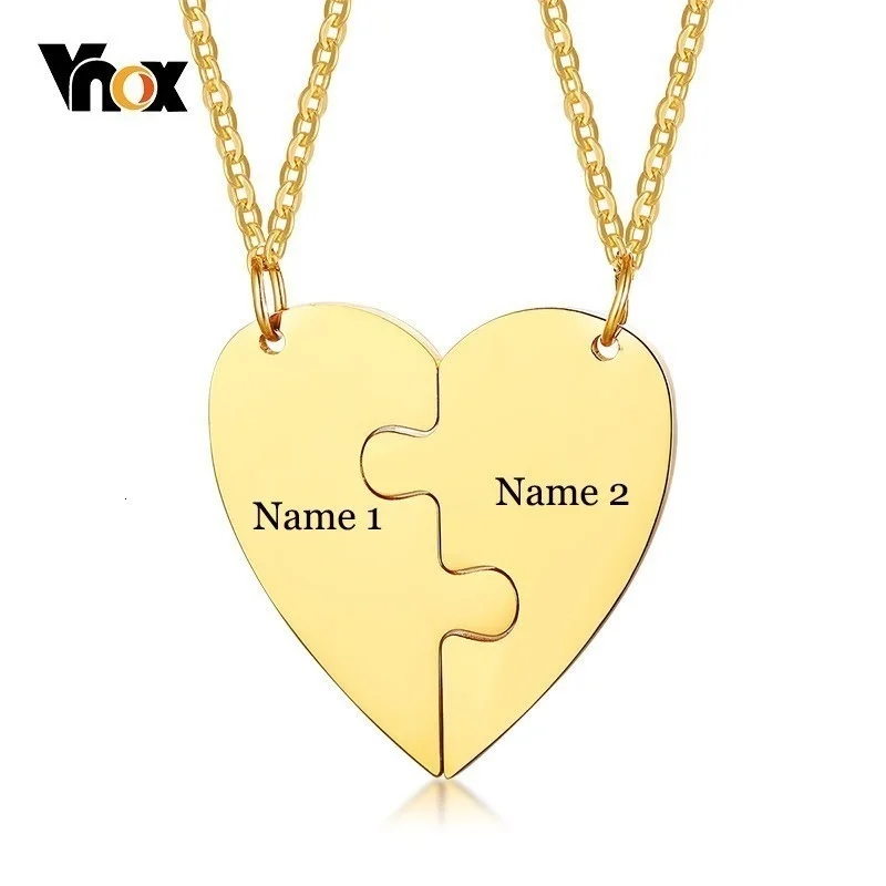 

Ожерелье с гравировкой имени Vnox 2 Best Friends, парные подарки для друзей