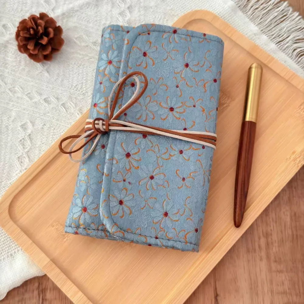 

Portable Retro A6 Loose-leaf Diary Chinese Style with 90 Sheets Inner Page Scrapbook Binder Cloth Cover Binder Notepad for Girls