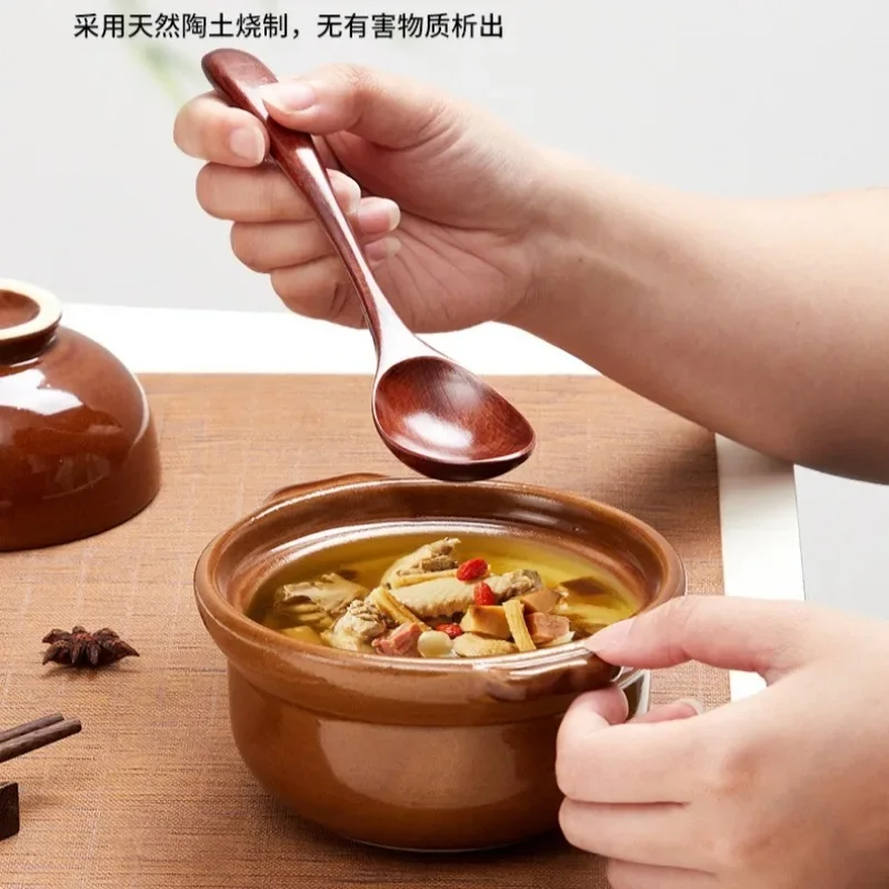 Korean Creative Gradient Ceramic Casserole Simple Mini 400ML Clay Small Saucepan Home Soup Pot Cooking Pot Kitchen Cookware