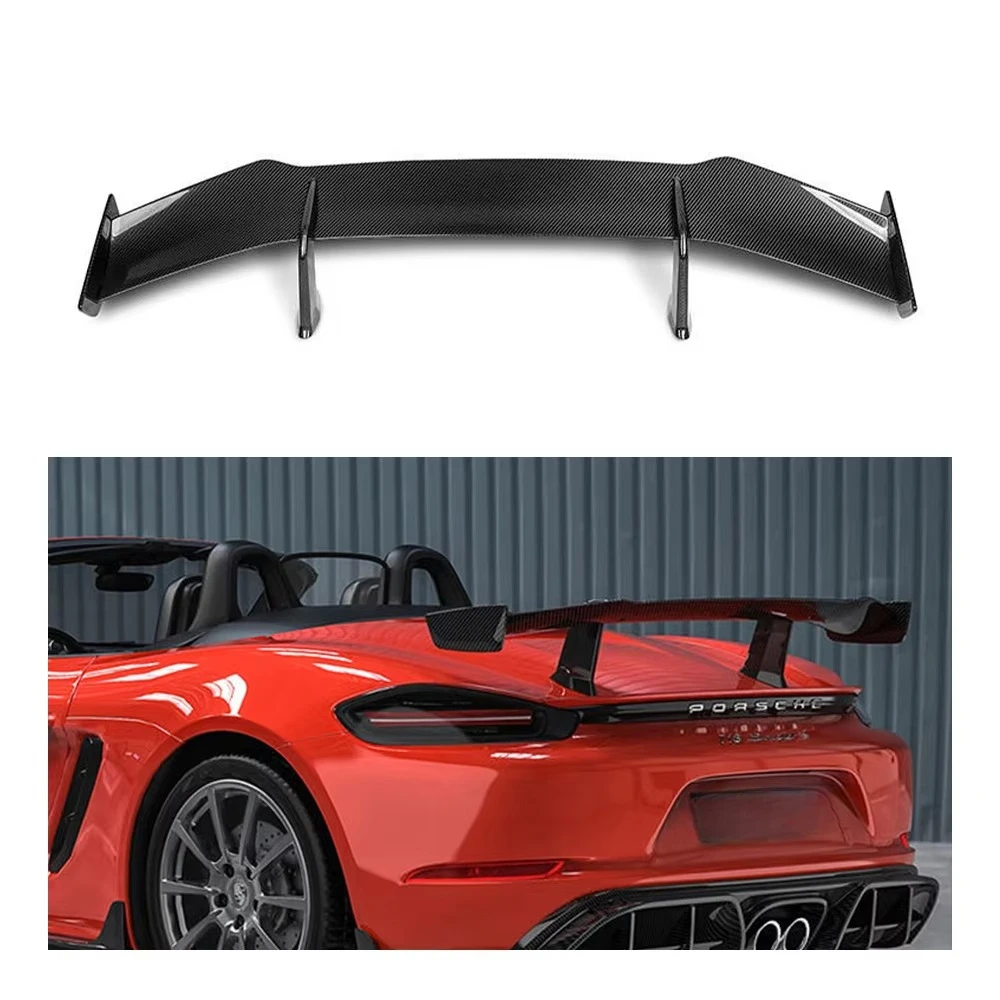 Manufactory High Quality Dry Carbon Fiber Rear Trunk Roof Wing Lip Spoiler for Porsche 718 Boxster 982 2016 - 2024
