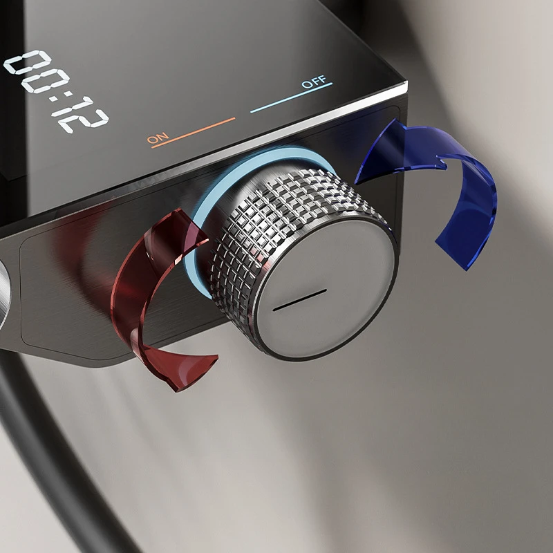 Wall Mount Rainfall Thermostatic Shower System Set Smart Intelligent Digital Display Bathroom Shower Faucet Set Bidet Shower Set