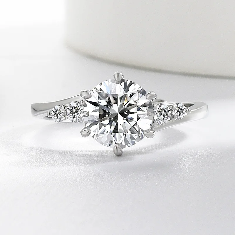 Women's 925 Silver Zircon Heart Love Ring, Wedding Gift