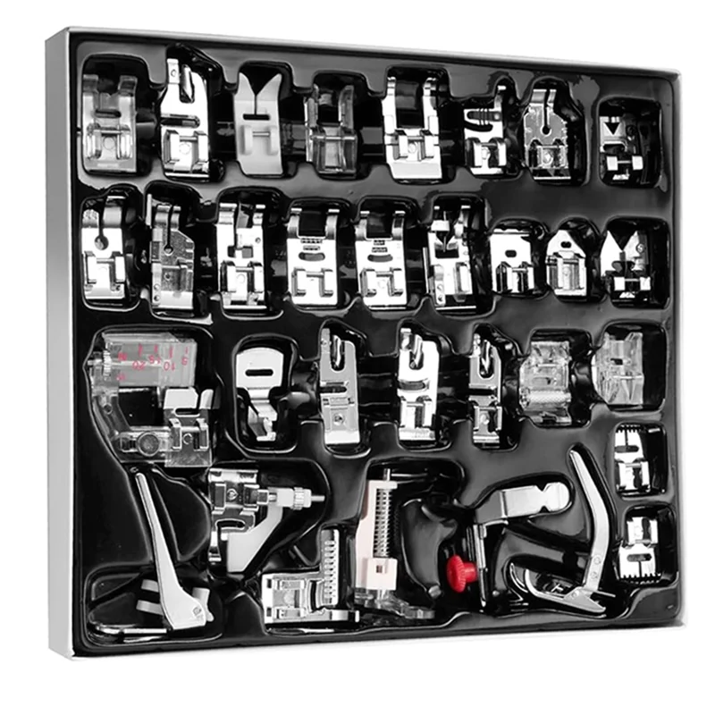 

AF89-32 Pcs Sewing Machine Presser Foot Set, Snap On Sewing Feet Fit For Singer, Brother, Babylock, Euro-Pro