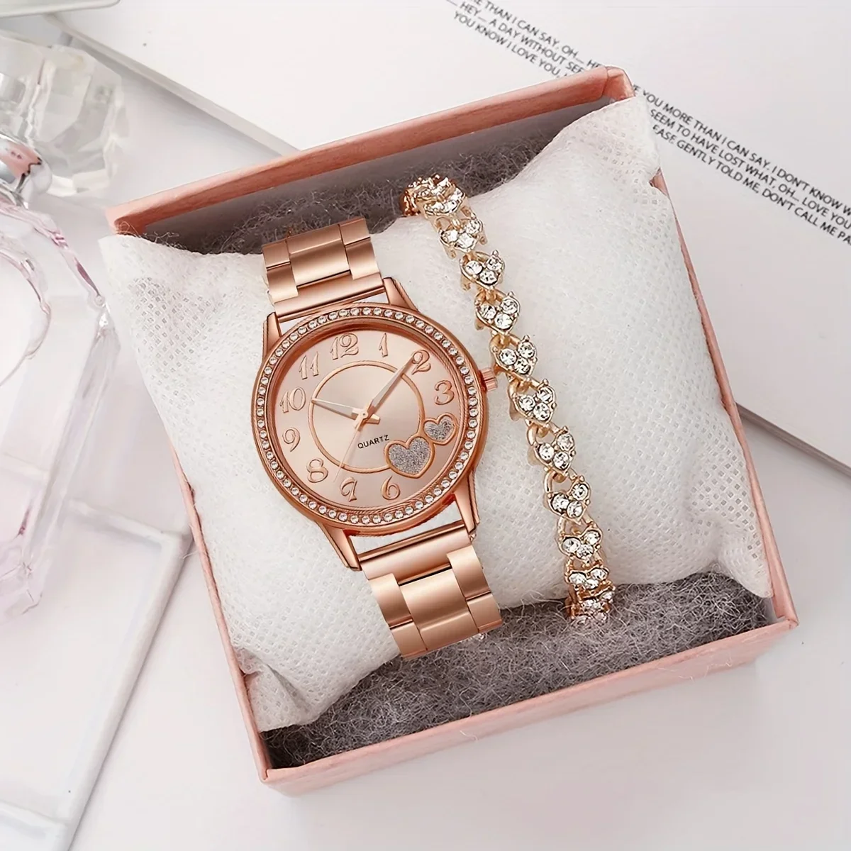 

2 шт.-модные кварцевые женские часы — элегантные и стильные, идеальный выбор для подарков на День святого Валентина или день рождения (без коробки)