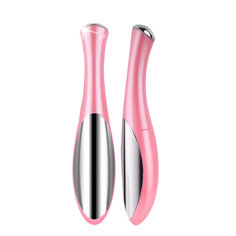 ปากกานวดไฟฟ้าขนาดเล็กสำหรับลดรอยคล้ำใต้ตา บำรุงผิว ลดอาการบวม ลดริ้วรอย สีชมพู ไม่มี