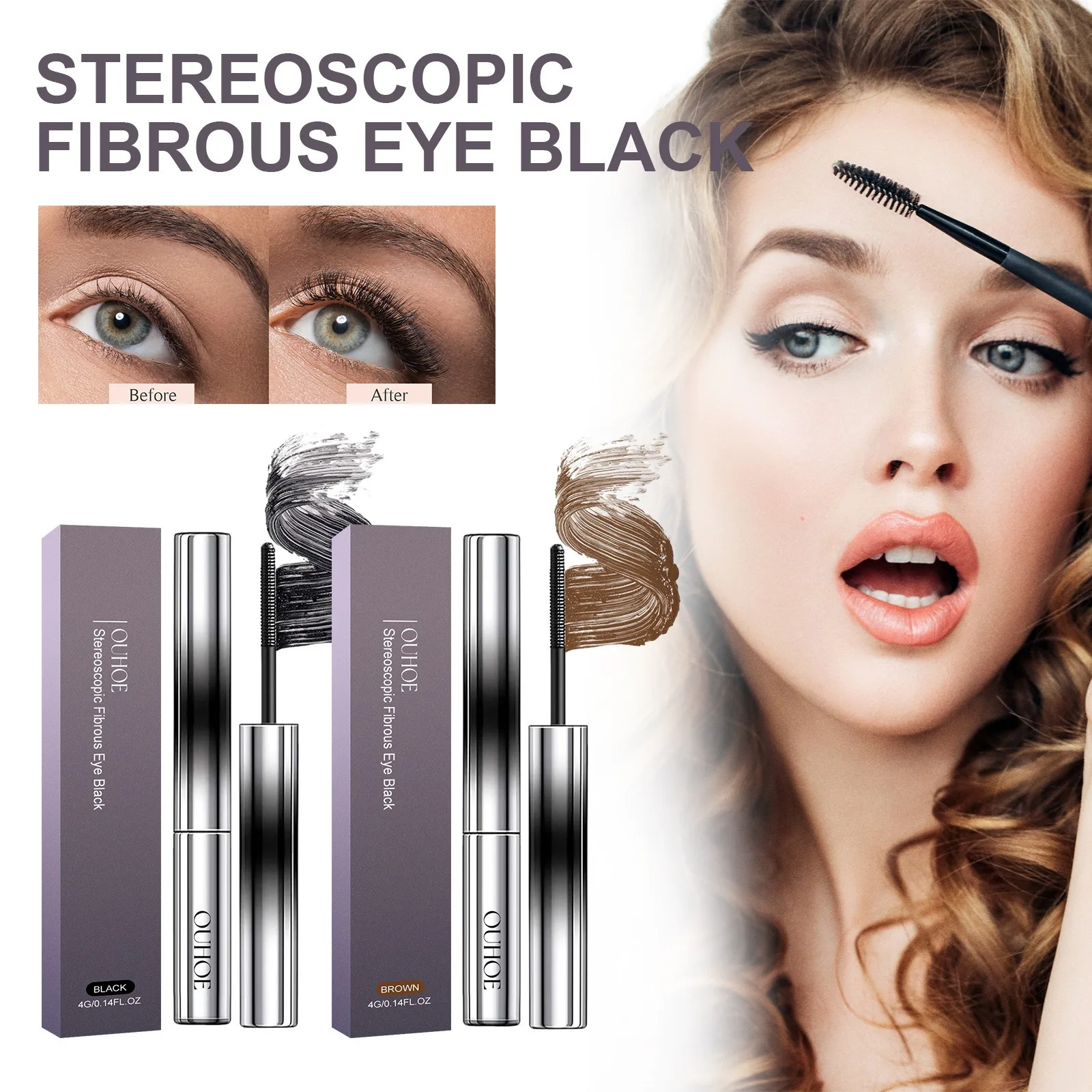 Waterproof Sweat Proof Mascara Cream Thick Elongated Curly Non Smudging Eye Black Mascara Cream Cosmetic