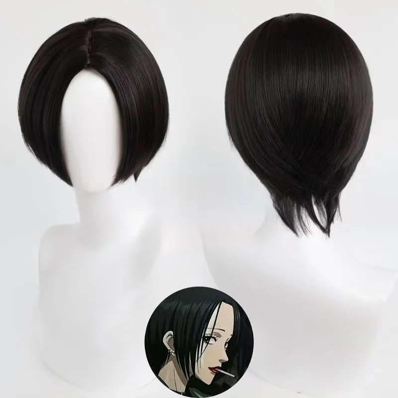 Oosaki Nana Cosplay Wig Black Middle Part Short Bob Wig Matte Fiber Heat Resistant Hair With Wig Cap For Halloween comic Con