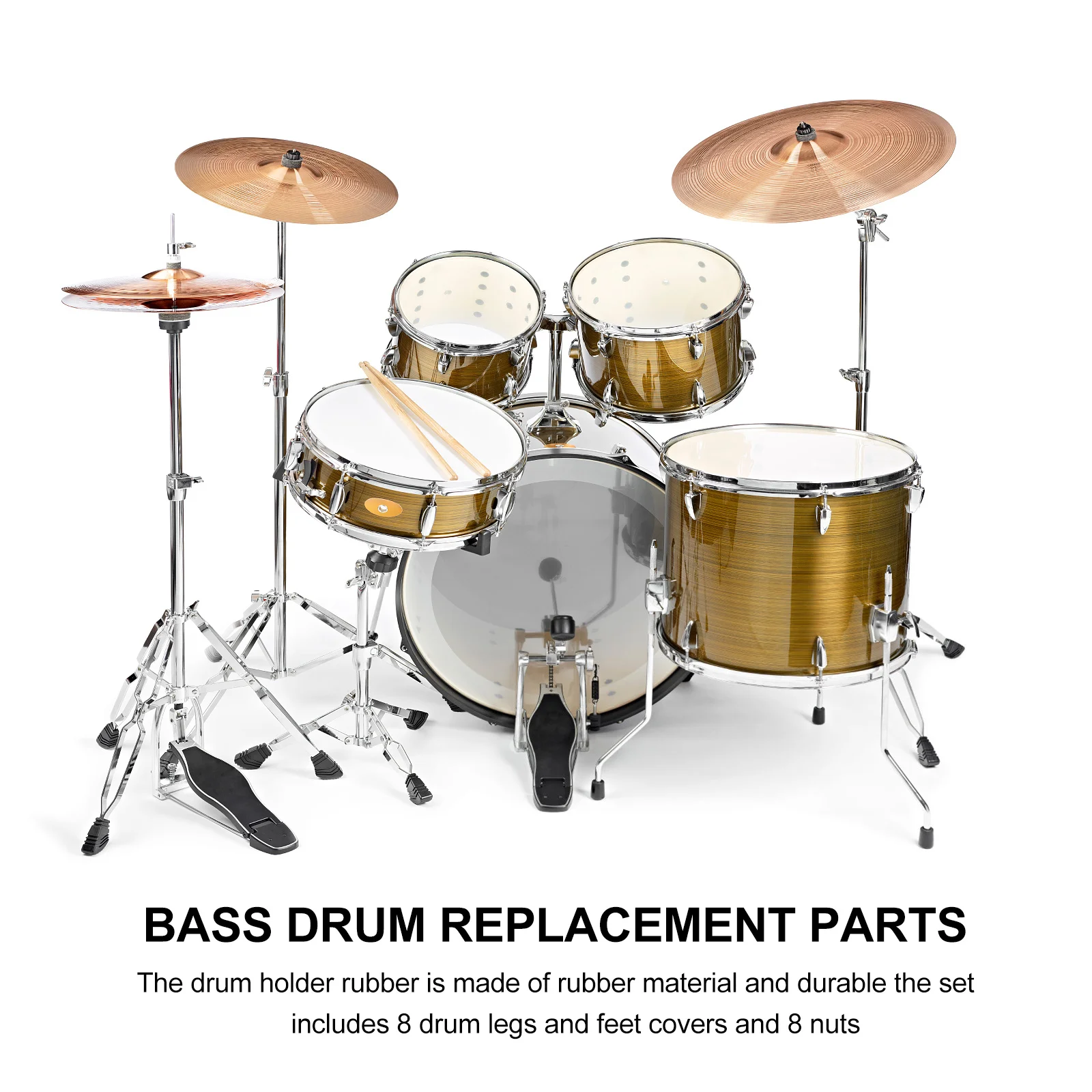 

8 Sets Drum Replacement Parts Musical Instrument Accessories Kit Accessory Bass Foot Claws Leg