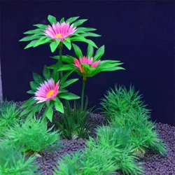 Aquarium Plants Aquatic Grass Aquarium Ornaments Fish Tank Decoration Plastic Fake Aquariums Grass Flowers Fish Tank Decor Plant