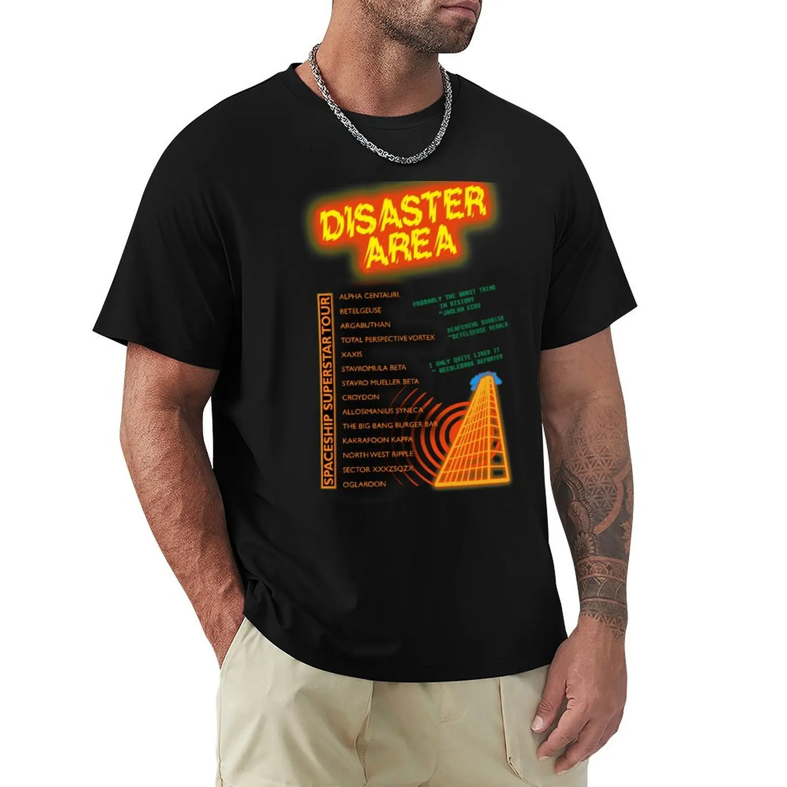 Hitchhikers Guide - Disaster Area Tour T-Shirt Outdoor Sports Short Sleeve Top
