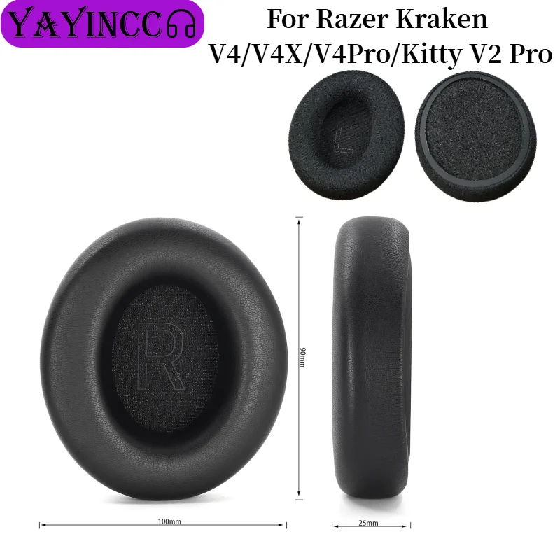 

Earphone Ear Pads For Razer Kraken V4/V4X/V4Pro/Kitty V2 Pro Earpads Sponge Soft Foam Cushion Replacement Headphones Accessories
