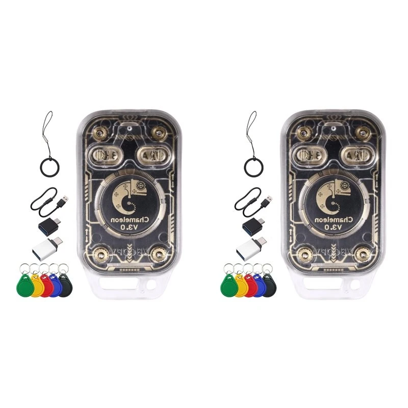 【A10R】2X Chameleon V3.0 RFID Smart Chip Reader+5XUID Keychain Smart Card Emulator 125K 13.56M ID IC Tag Copyer Read Writer