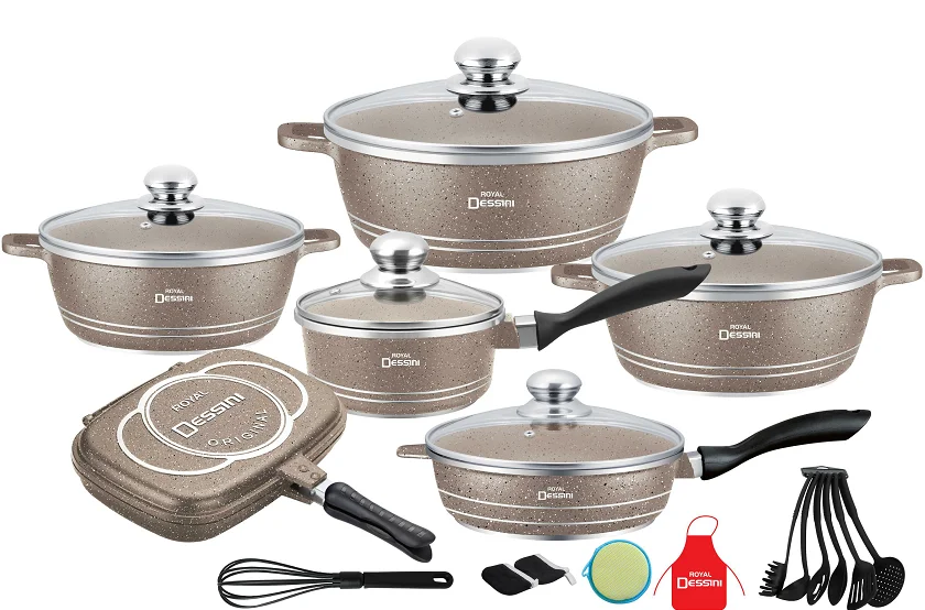 Die-casting 23pcs Set Aluminum Kitchenware High-quality Non-stick Cookware