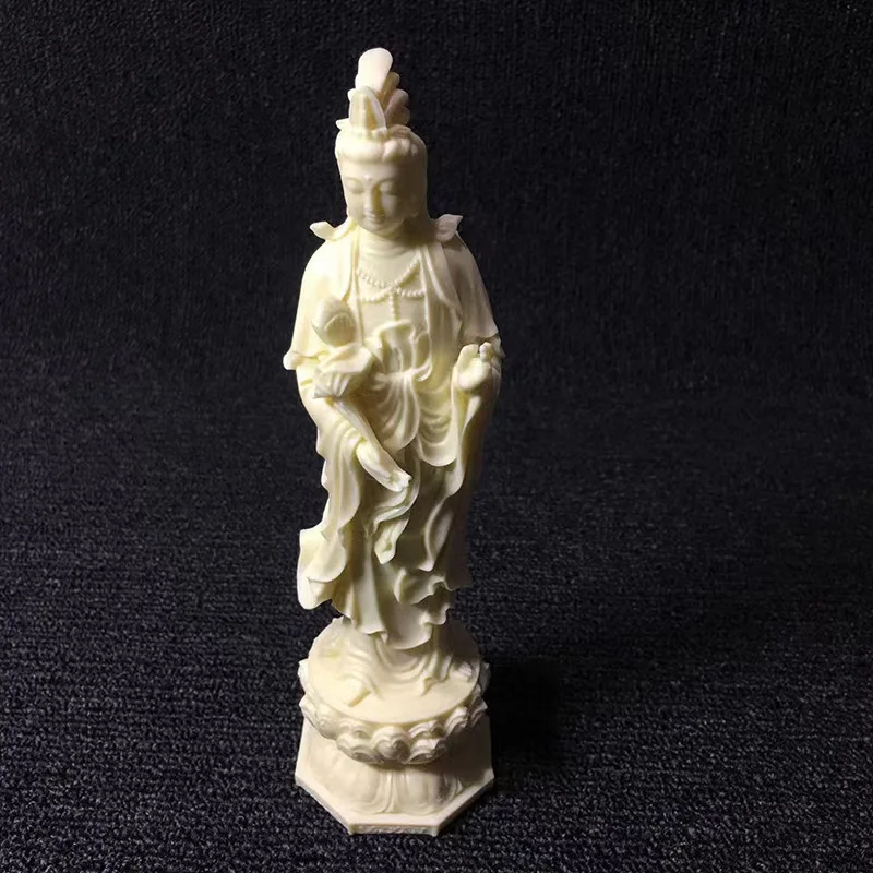 Factory Direct Supply Ivory Nut Western Trinity Decoration Home Living Room Desktop Worship Buddha Statue Statue Decoration Craf