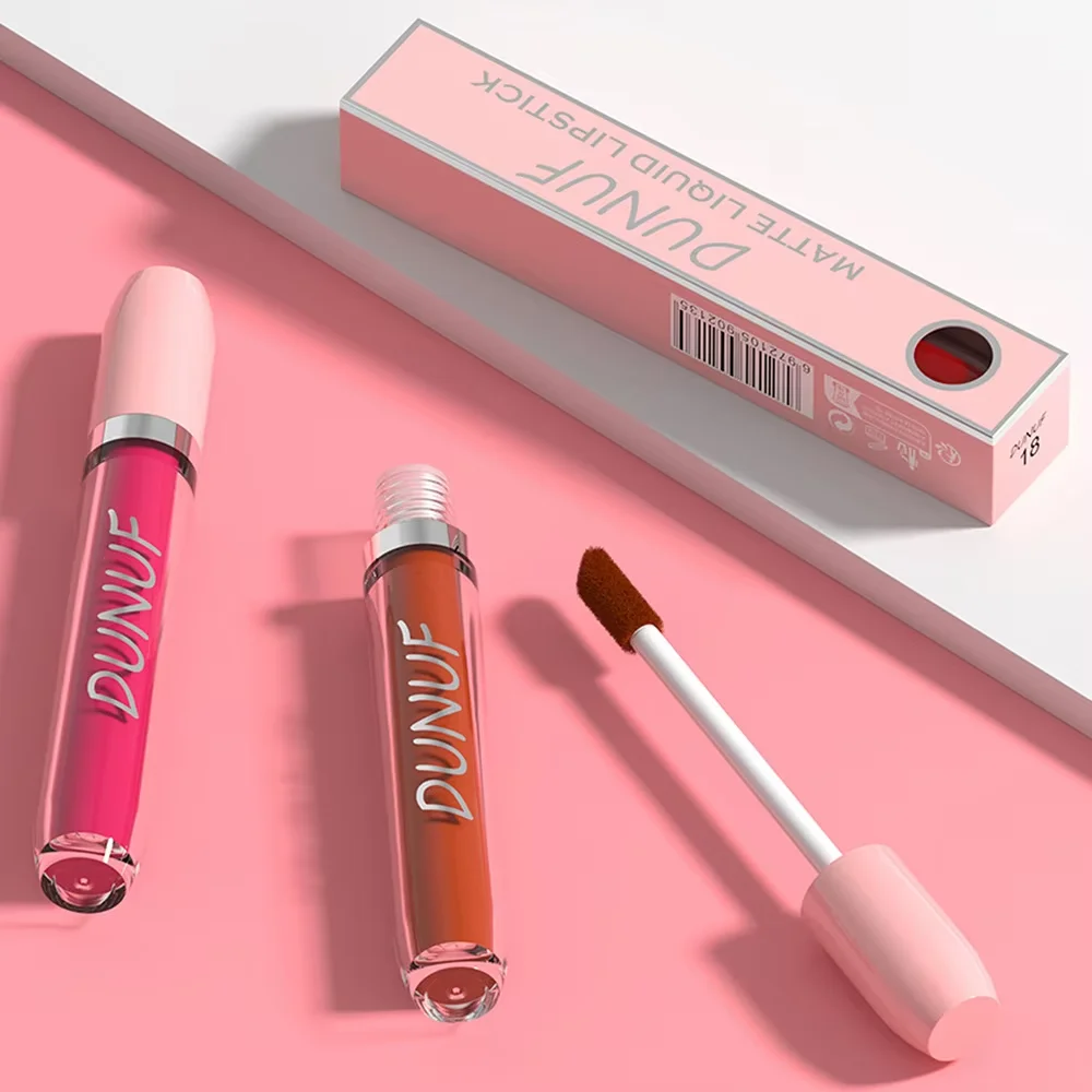 マットリップグロス口紅、高色素防水ベルベット長持ちパープルブライトレッドディープレッドヌード、Y2Kバレンタインデーギフト