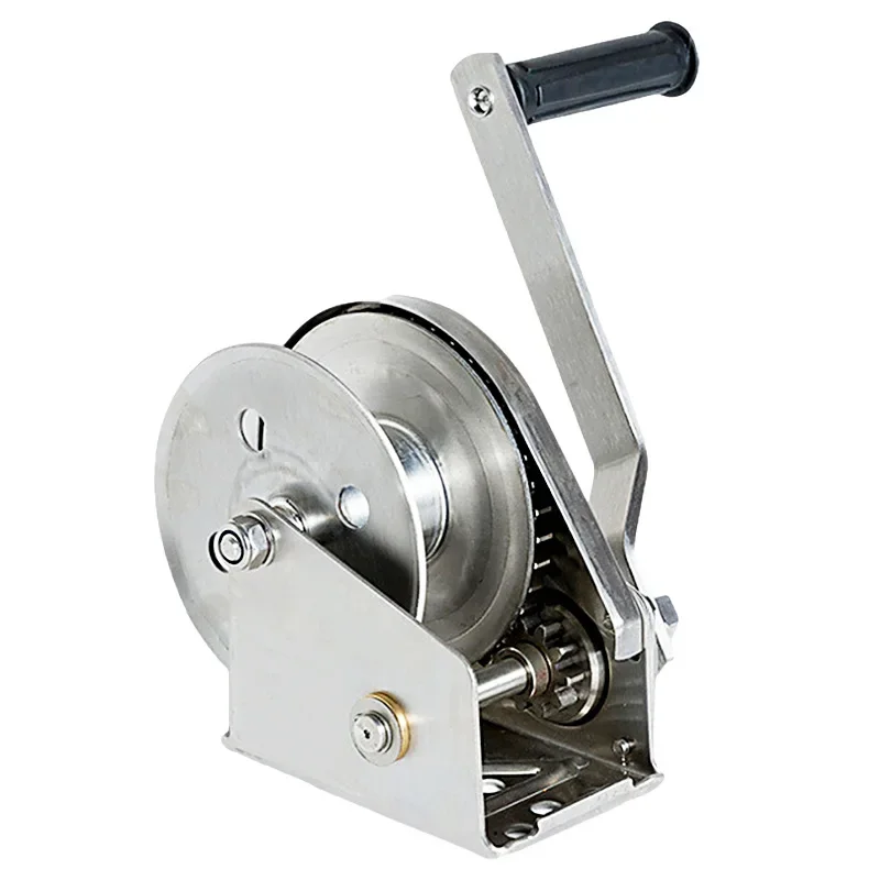 1200 lbs hand-cranked traction winch with brakes manual winch two-way self-locking 304 stainless steel