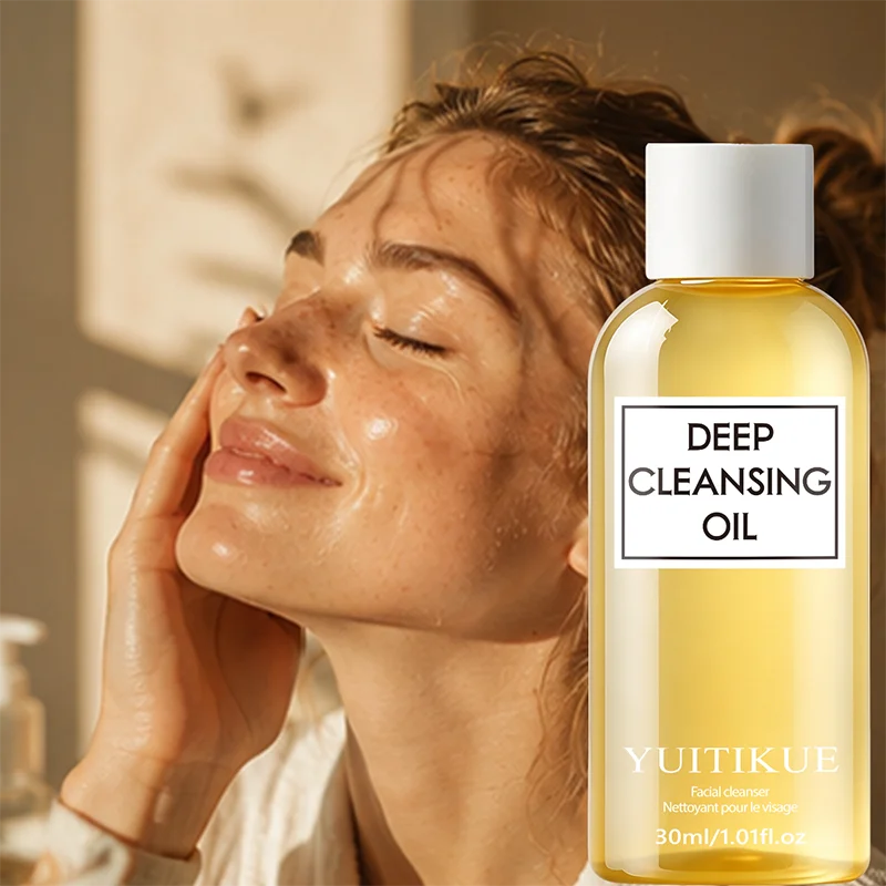 YUITIKUE 30ml Deep Cleansing Oil Gentle Makeup Remover Dissolve Face Eye Lip Makeup Hydrating Soothing Nourishing Facial Cleansi