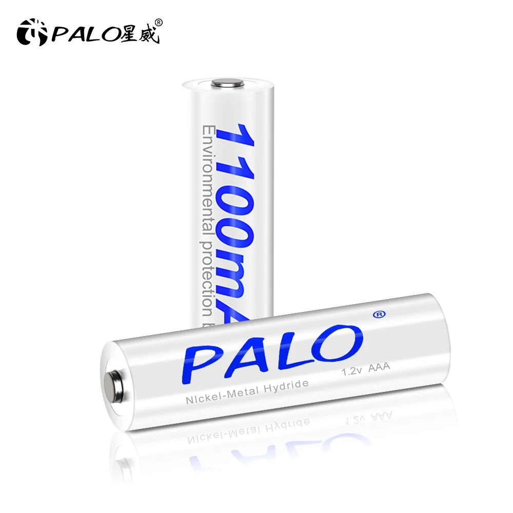 PALO AAA Rechargeable Battery 1.2V Ni-MH 3A Batteries for Camera Toy Car with 8-slots Smart Mix-Charge AA/AAA Battery Charger