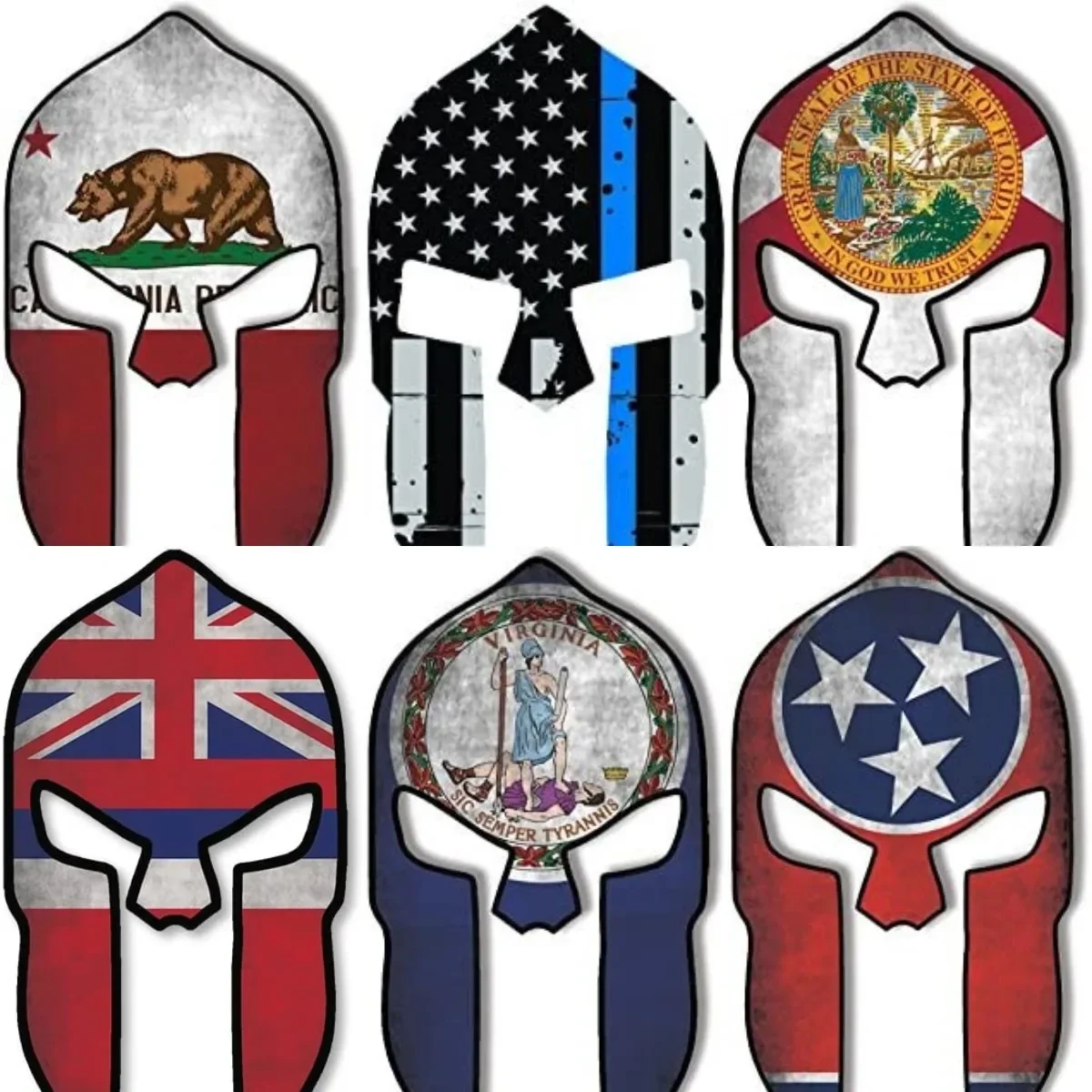 

National Flag Sparta Helmet Creative Stickers Accessories for Decorate Car Van Fridge Bicycle Wall Table Room Helmet Bumper