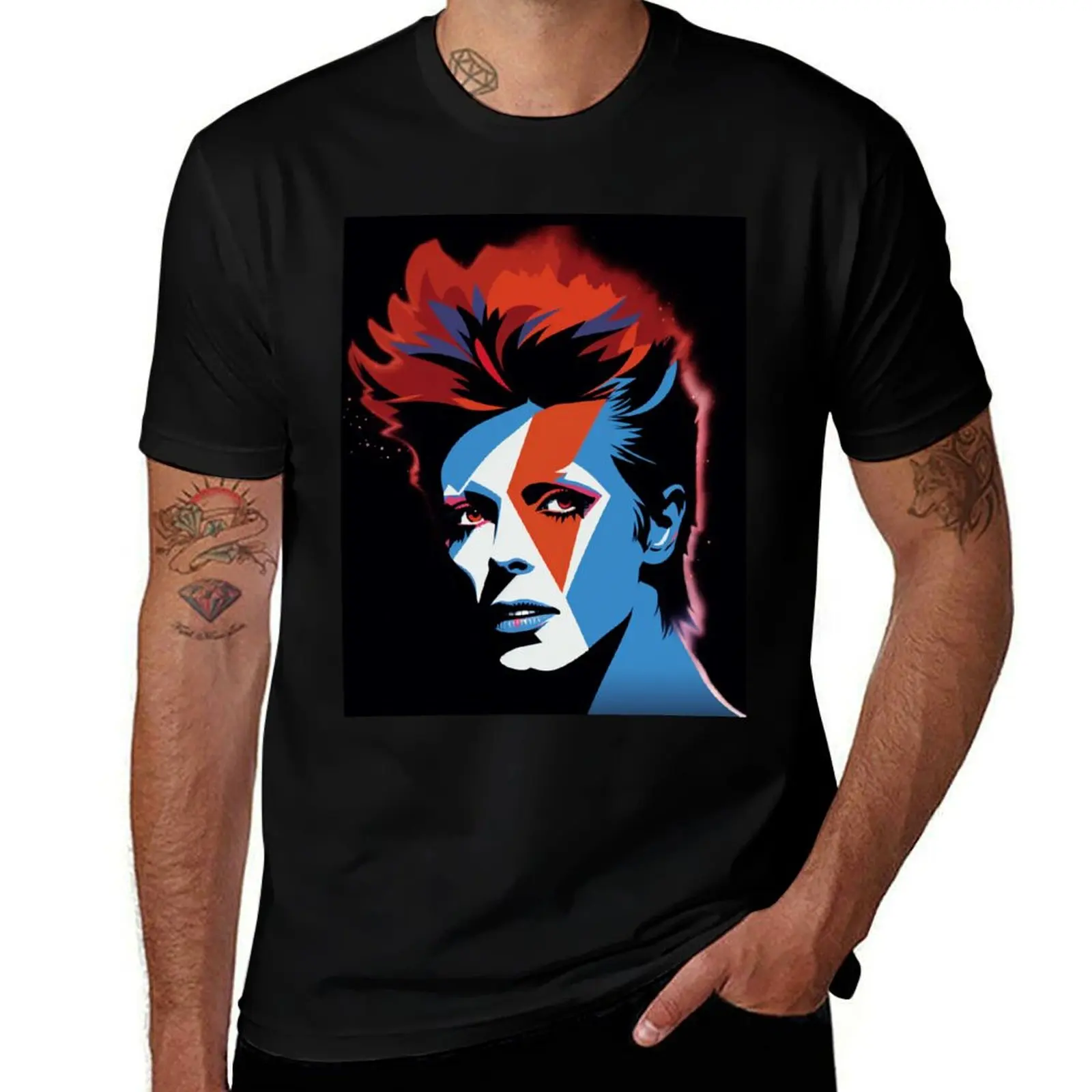 Aladdin Sane, David Bowie vector art T-Shirt custom t shirt graphic t shirt vintage baggy shirts oversized t shirts for men