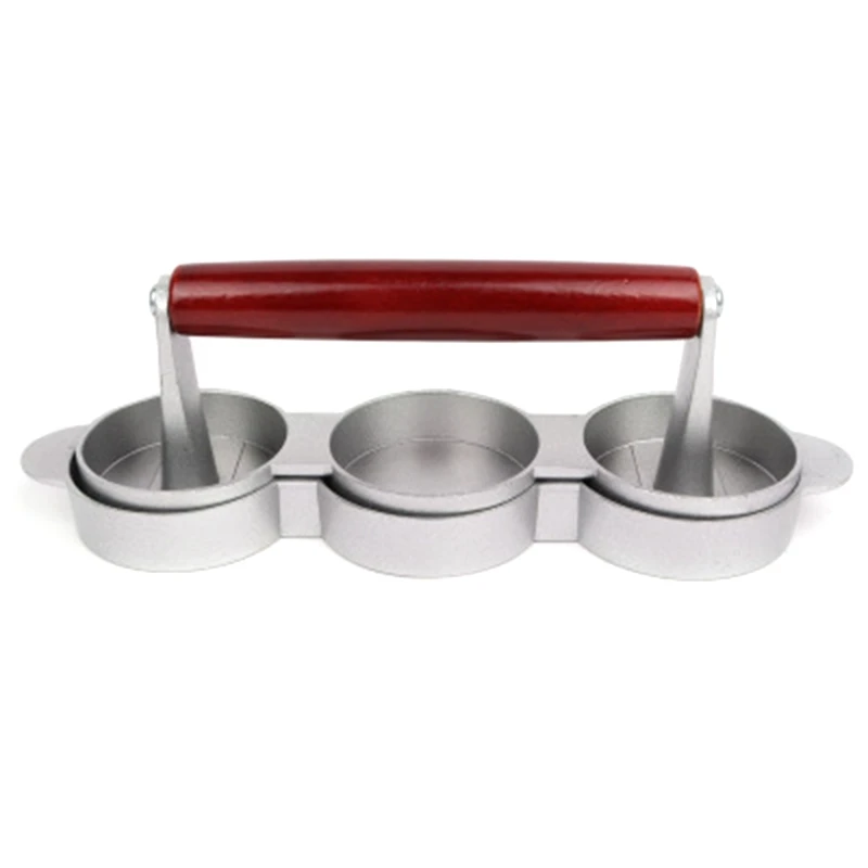 A95G Mini Hamburger Presses Nonstick 3 Slot Small Burger Patties Press Triple Beef Burger Maker Mold Machine Meat Kitchen