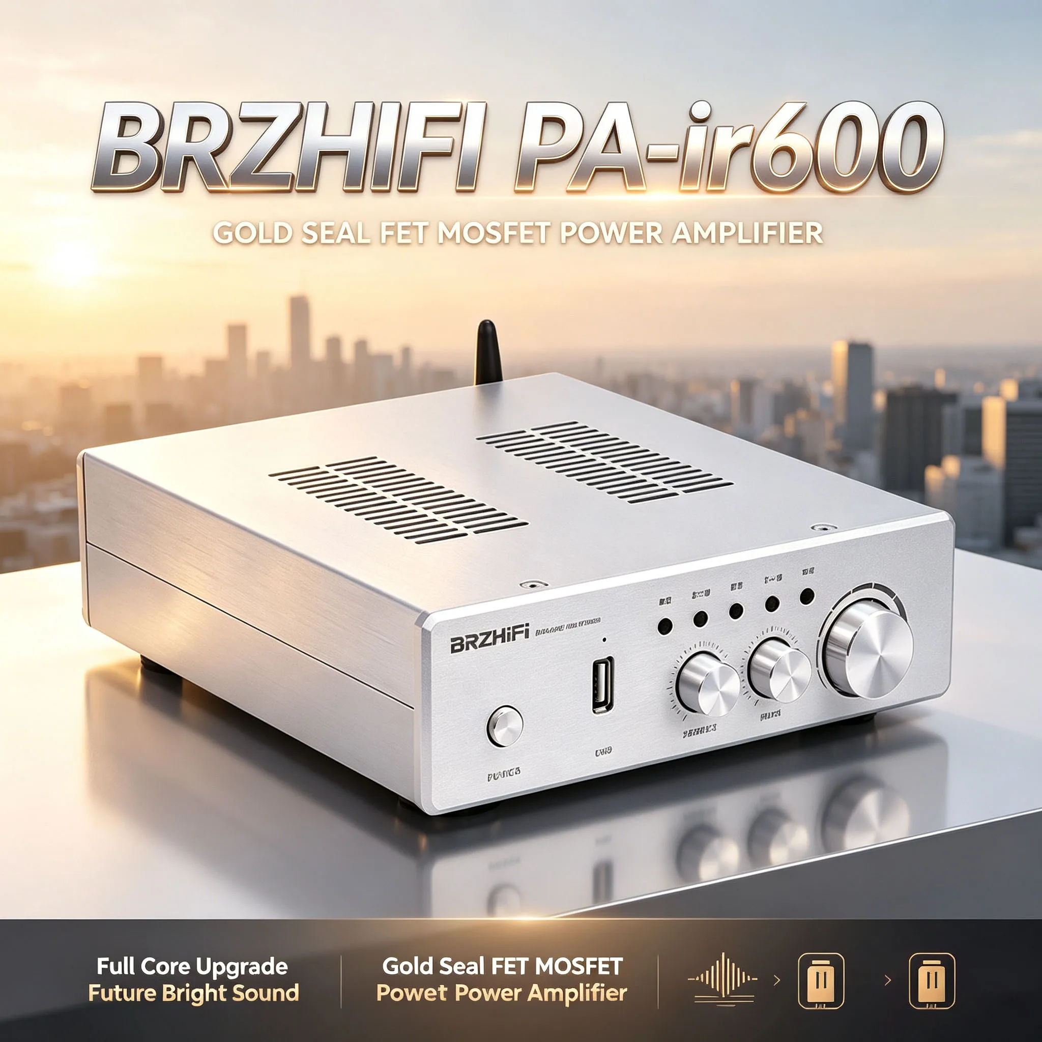 CHN 2027 New BRZHIFI PA-ir600 Gold Seal Field Effect MOS Tube Class D Digital Power Amplifier hifi Fever High Power Home
