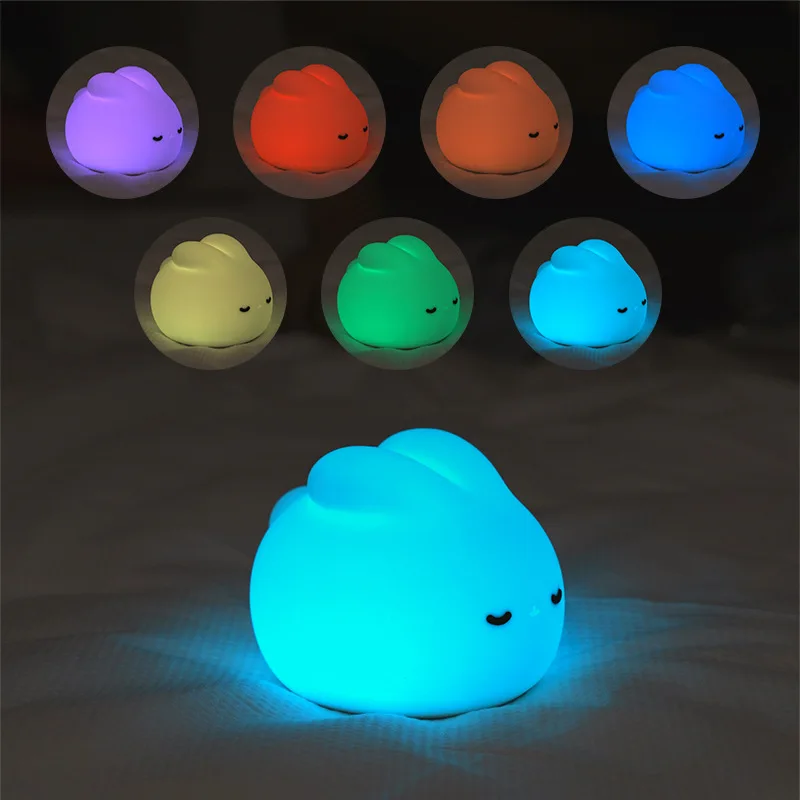 

Cute Bunny Shaped Night Light for Children To Sleep with Soft and Cute Silicone Iridescent Lighting Night Light