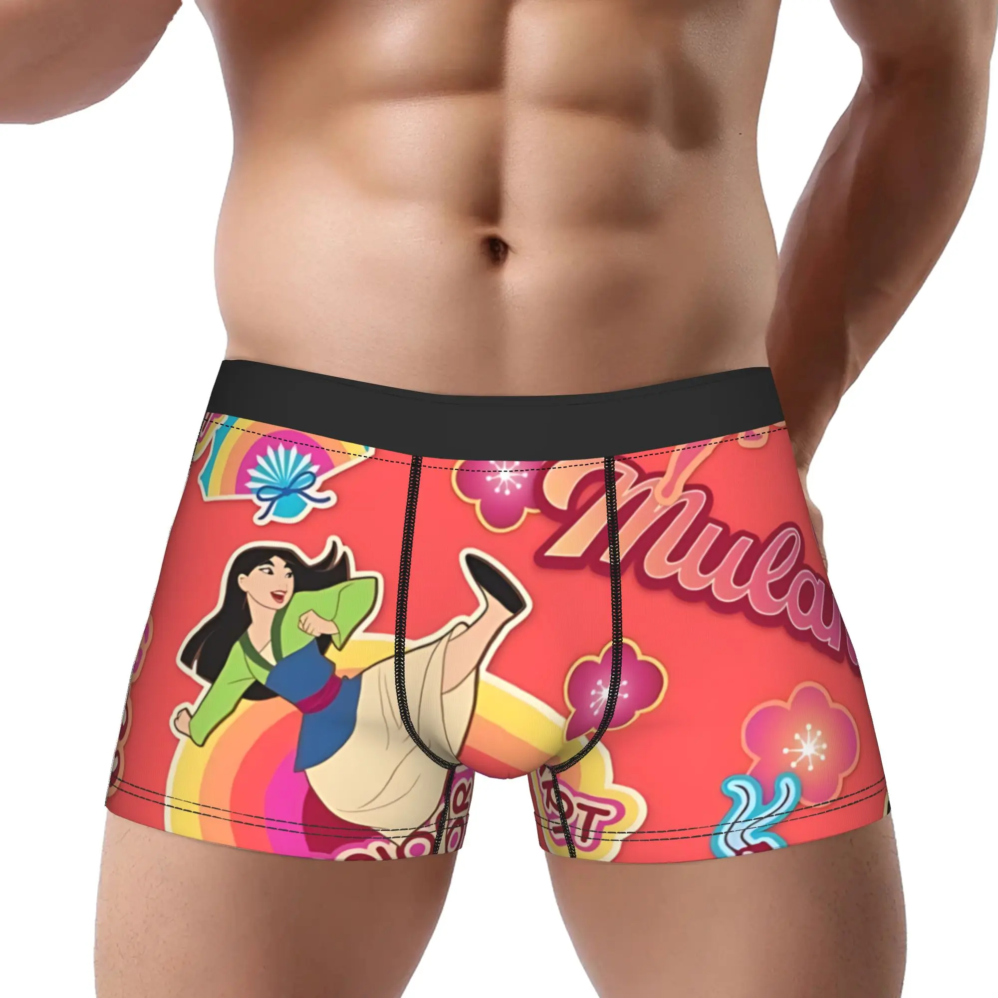 

1 шт. мужские трусы Mulan Chinese Warrior, дышащие трусики, удобные шорты