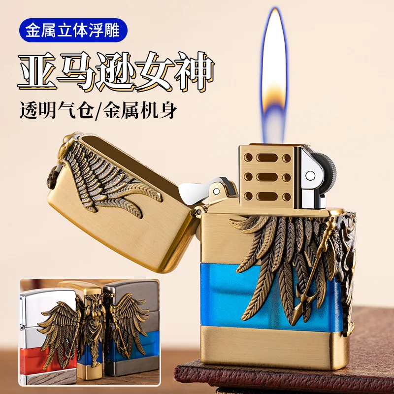 Pemantik Rokok Aksesoris Pemantik Api Transparan Muse Wheel Pemantik Api Terbuka Anti Angin (TANPA GAS)