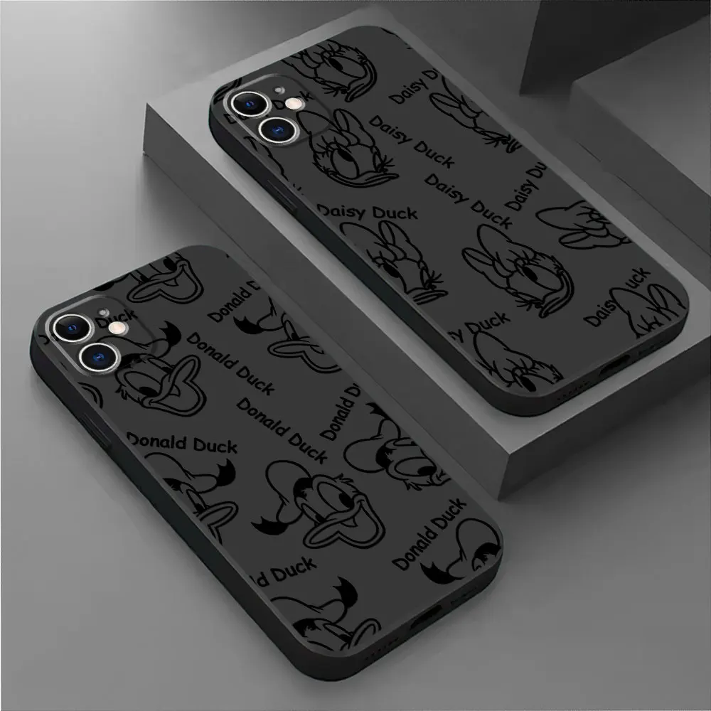 Disney Mickey Mouse Capa Case for Apple iPhone 14 SE 11 13 Pro 15 Pro Max 8 Plus XR 12 Mini XS X 15 Pro Cover Black Soft Coque