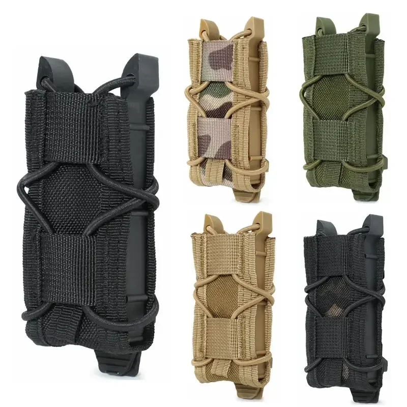 

Tactical 9mm Pistol Single Magazine Pouch Molle Mag Waist Bag Outdoor Hunting Flashlight Torch Holder EDC Knife Holster