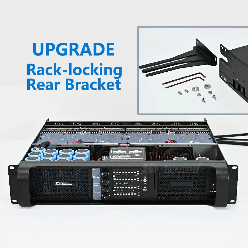 Pa 4-Channel Professional Audio Amplifier, Surround Sound Amplifier with Rack-mounted Rear Stand