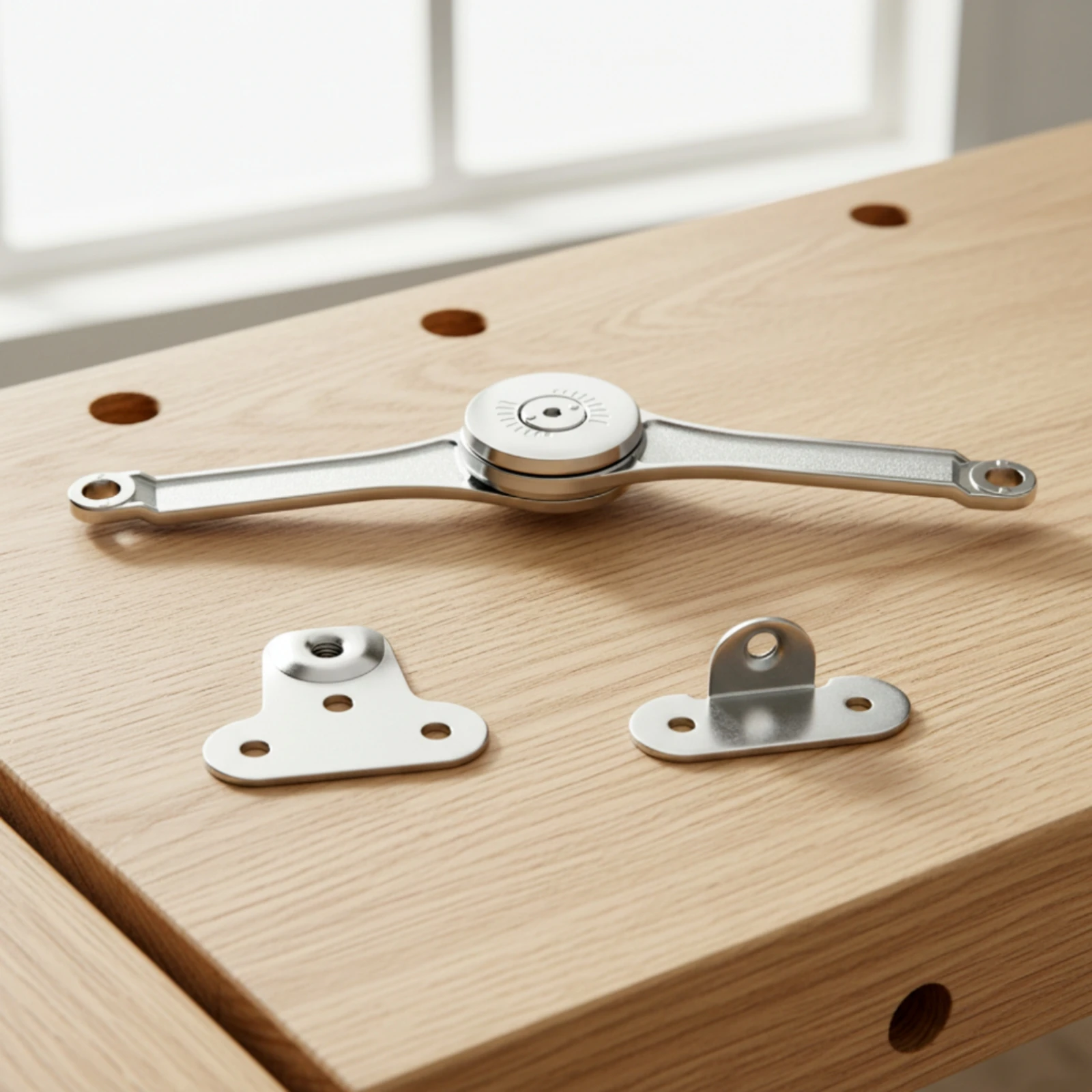 Cabinet Lid Support Hinge Adjustable Lid Support Hinge Hardware Heavy Duty Silver for DIYers, Cabinets, Wardrobes