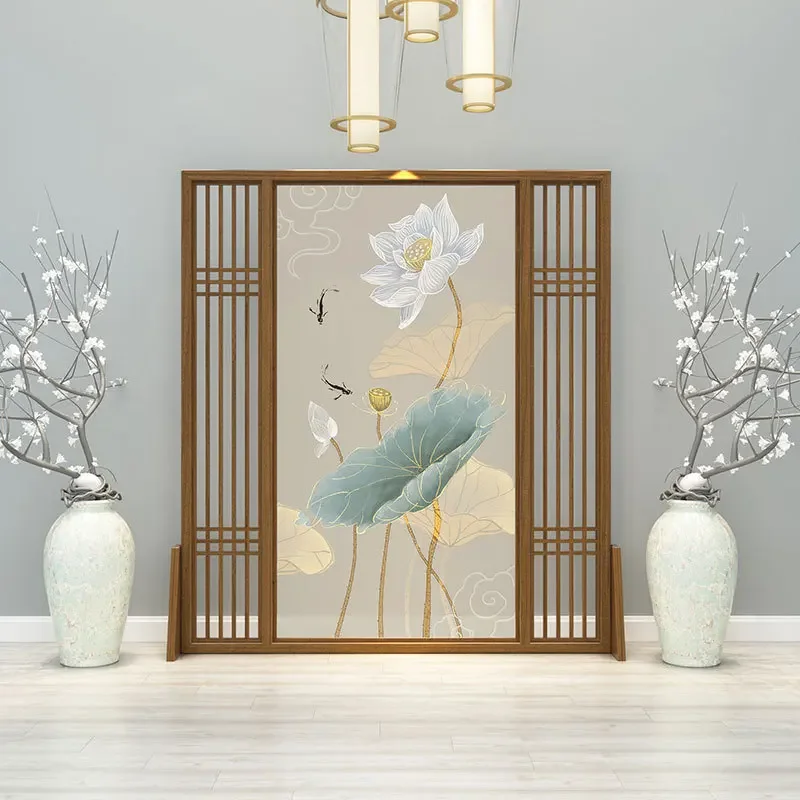 Partición de pantalla, sala de estar, nuevo porche de madera maciza de estilo chino, bloqueo de puerta de entrada, rejilla de oficina en casa, pantalla de asiento hueco