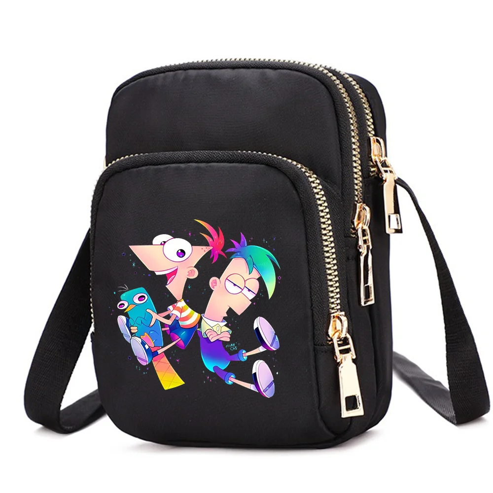 

Phineas And Ferb Cell Phone Purse Crossbody Bag for Shoulder Bags Large Tote Bag Ladies Underarm Handbags Female Girl