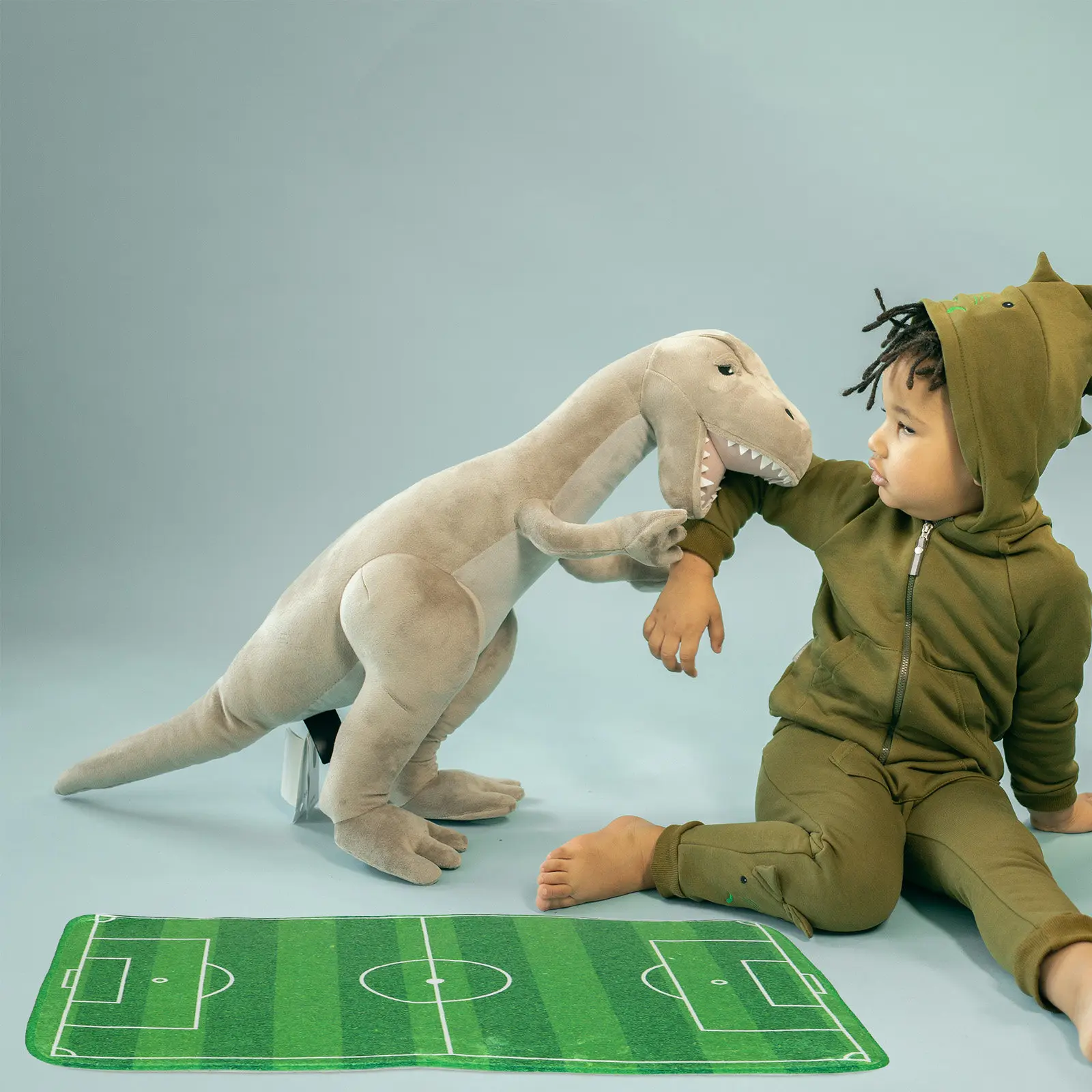 

Finger Soccer Game Mat 31.3x19.3 Tabletop Football Pad Finger Flick Soccer Game Mat Interactive Football Playmat for Family